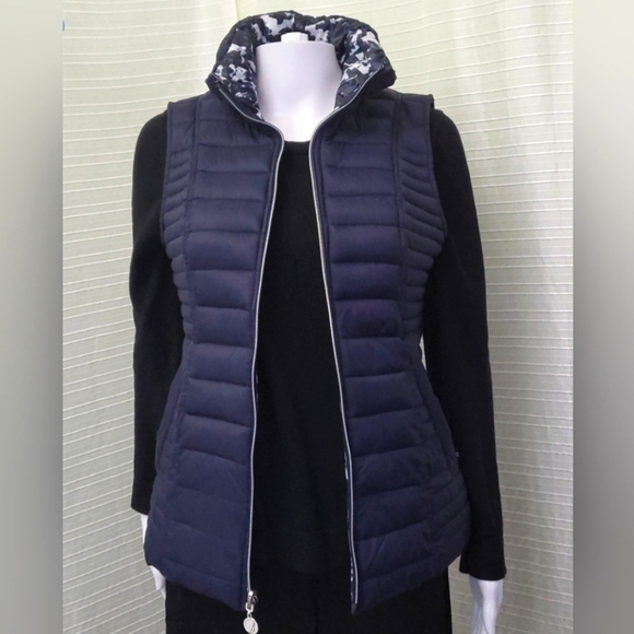 NAUTICA Reversible Puffer Vest Dark Navy & White Women's Small - Picture 2 of 10